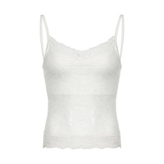 V neck lace backless cami top