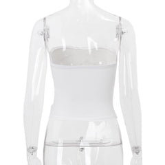 Flower applique ruffle ruched solid tube top