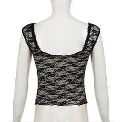 Cap sleeve v neck lace knotted backless top