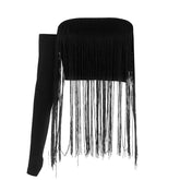 Tassels solid backless tube top