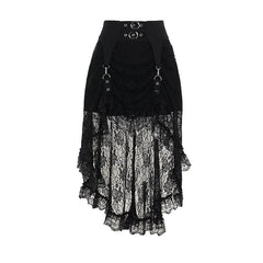 Lace o ring buckle midi skirt