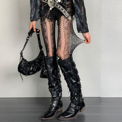 Hollow out lace flower pattern tights