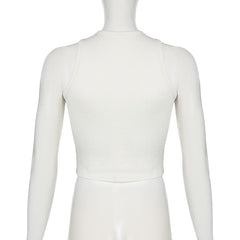 Crewneck bowknot ribbed sleeveless tank top