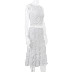 Crewneck sleeveless maxi skirt set