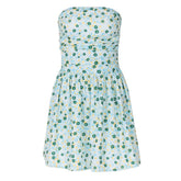 Flower print ruched tube mini dress
