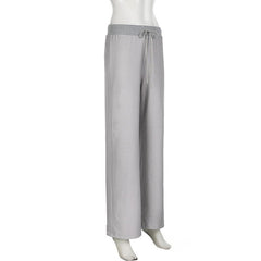 Striped self tie straight leg pant