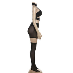 Halter hollow out solid backless pant set