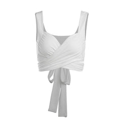 Self tie solid 2-way crop top