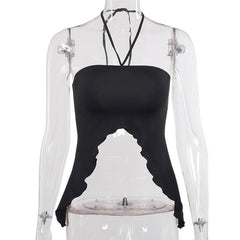Ruffled Solid halter top
