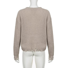 Hollow out crochet butterfly pattern long sleeve cut out top