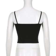 Sweetheart neck corset button cami top