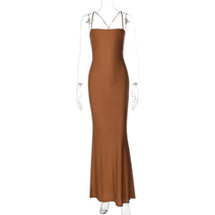 Hollow out ruched cross back cami cut out maxi dress | red tango dress | black rave dress