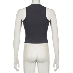 U neck letter print sleeveless tank top