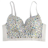 Sweetheart neck padded beaded cami top