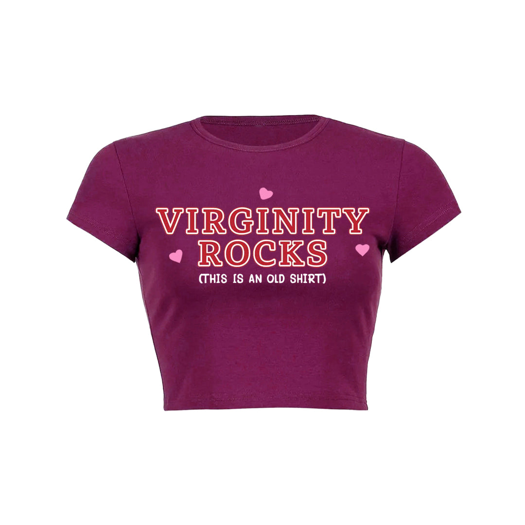 Virginity Rocks Y2K Baby Tee