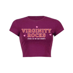 Virginity Rocks Y2K Baby Tee
