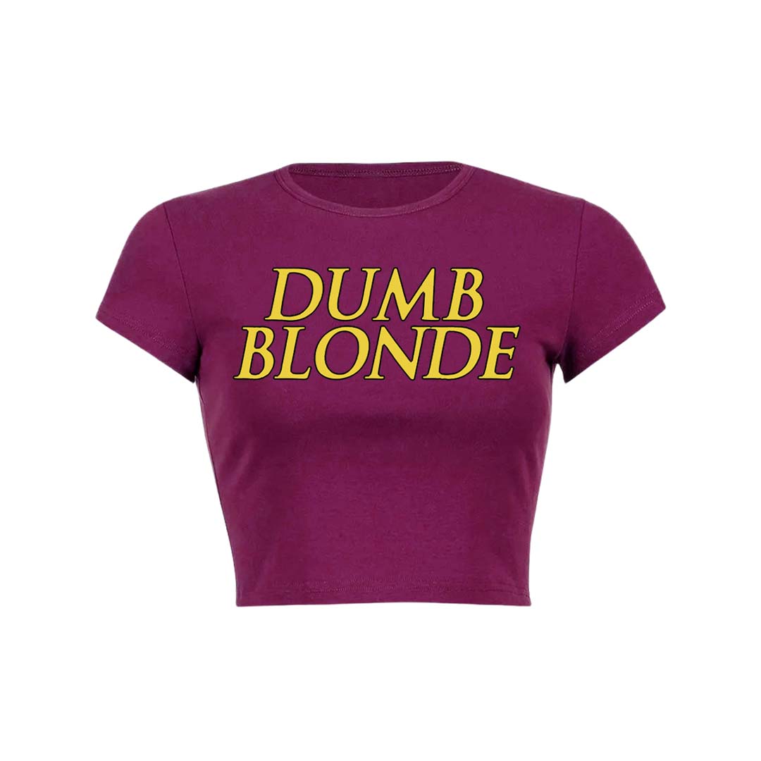 Dumb Blonde Y2K Baby Tee Crop Top
