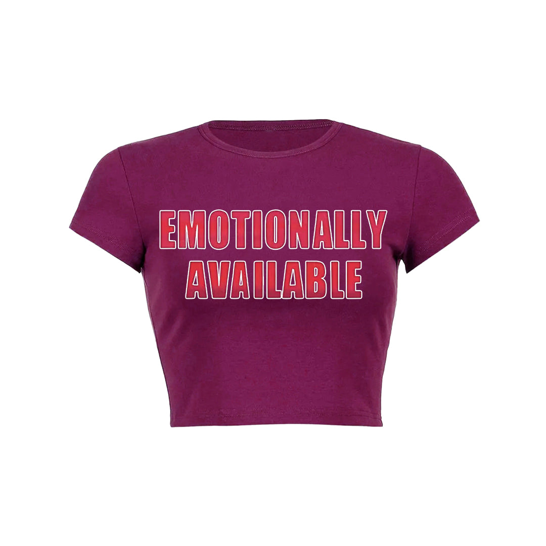 Emotionally Available Y2K Baby Tee