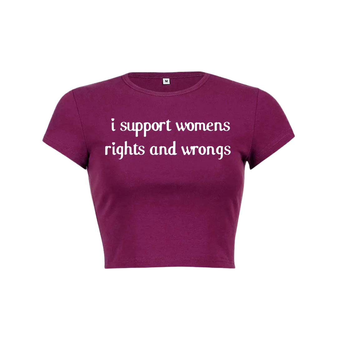 I Support Women Y2K Baby Tee Crop Top