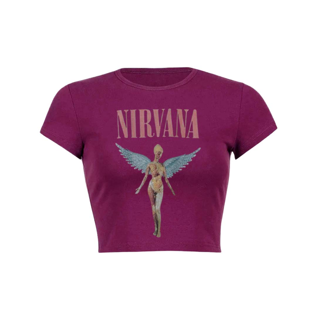 Nirxxxxa Angle Print Round Neck T Shirt