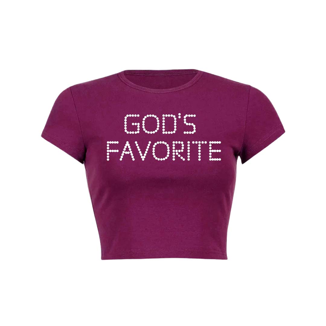 Gods Favorite Y2K Baby Tee Crop Top