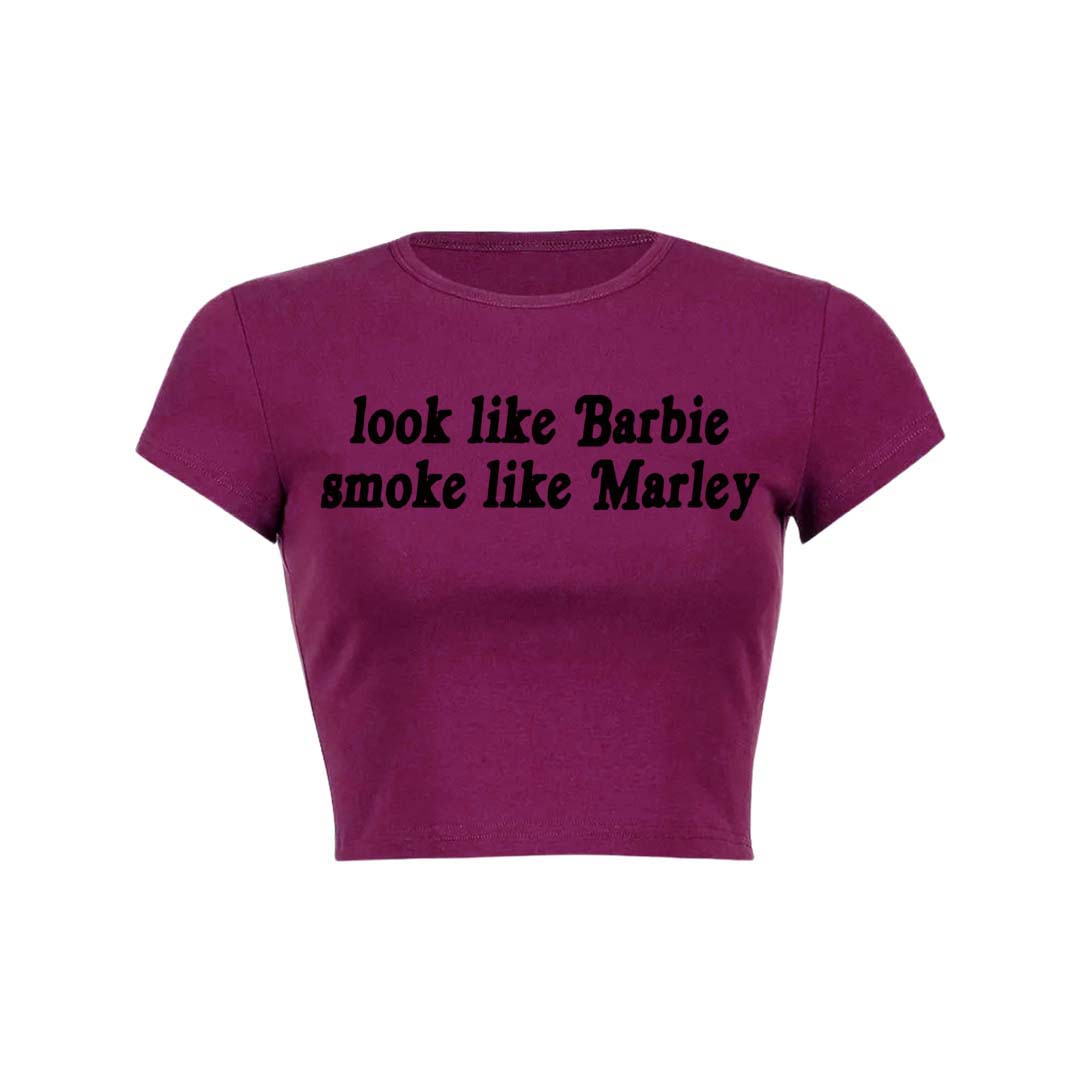 Smoke Like Marley Y2K Baby Tee Crop Top