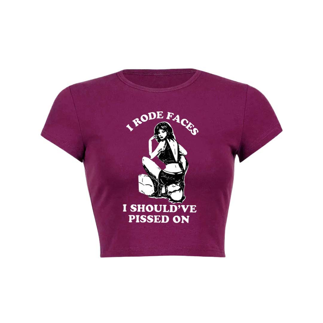 I Rode Faces Y2K Baby Tee Crop Top