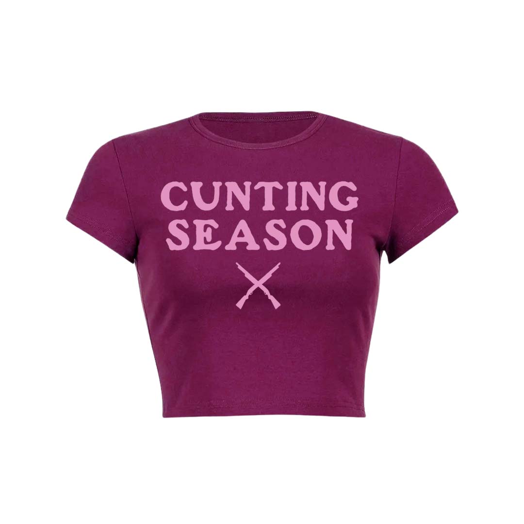 Cunting Season Y2K Baby Tee Crop Top