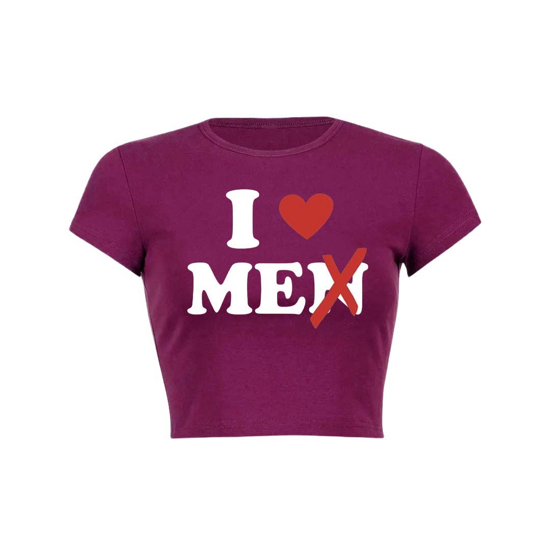 Love Me Not Men Y2K Baby Tee Crop Top