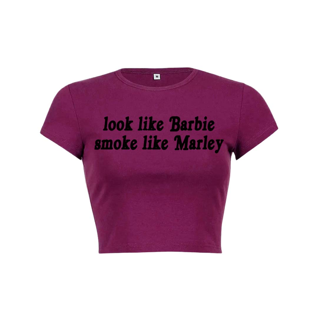 Smoke Like Marley Y2K Baby Tee Crop Top