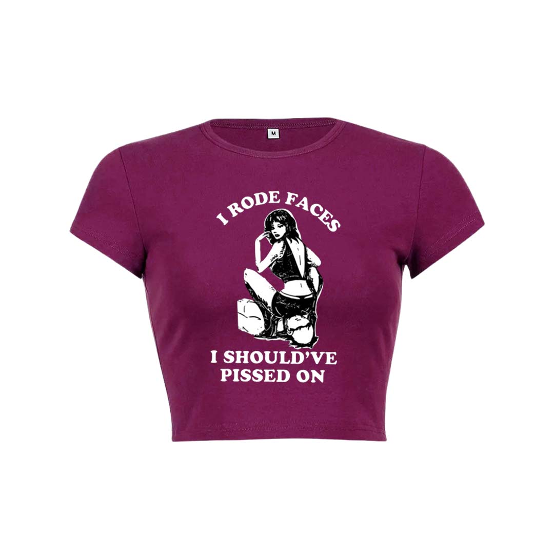 I Rode Faces Y2K Baby Tee Crop Top