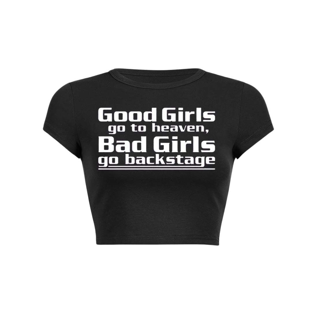 Good Girls Go To Heaven Y2K Baby Tee Crop Top