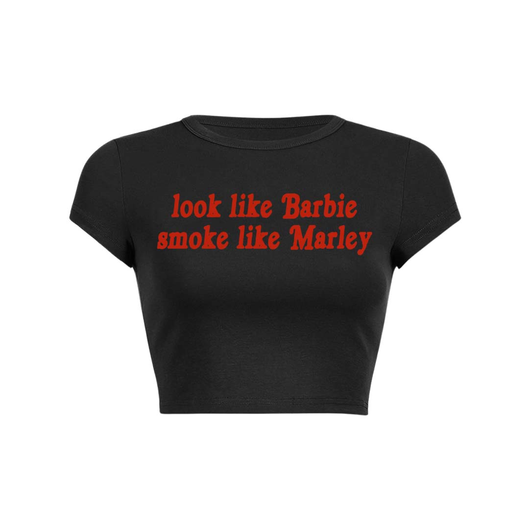 Smoke Like Marley Y2K Baby Tee Crop Top