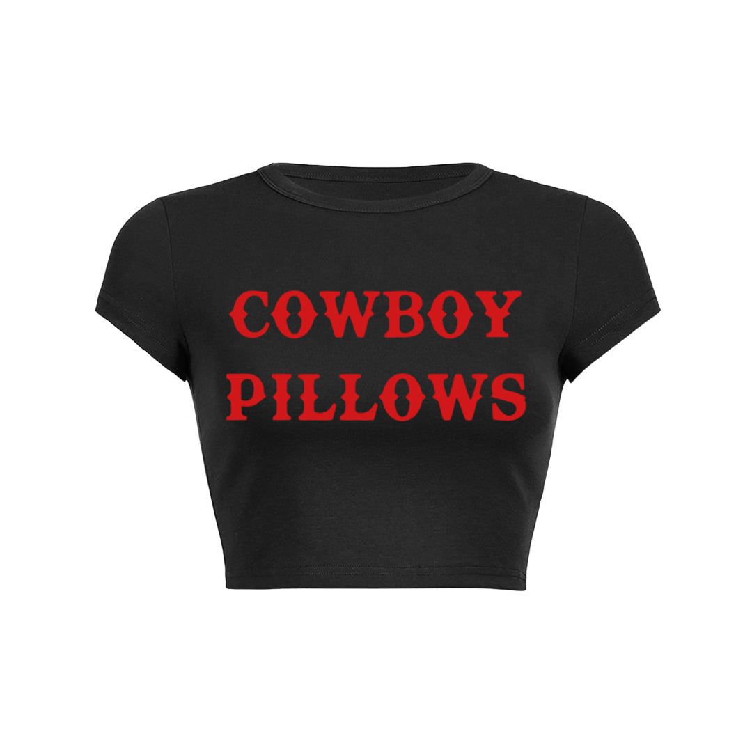 Cowboy Pillows Y2K Crop Top Tee Shirt