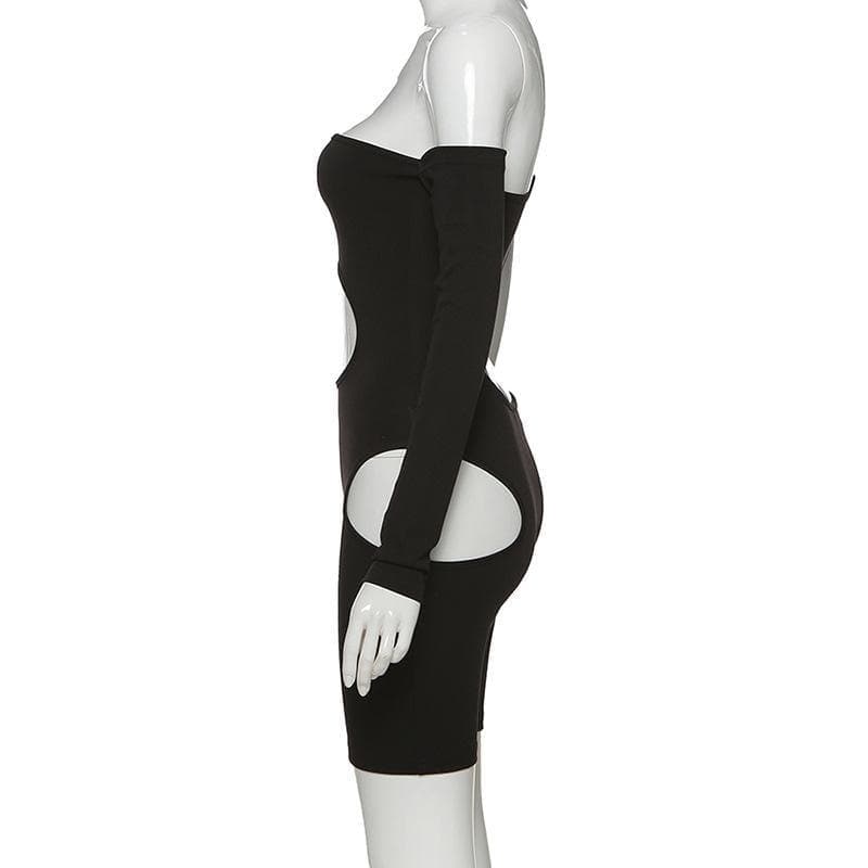 Halibuy One shoulder asymmetrical hollow out romper