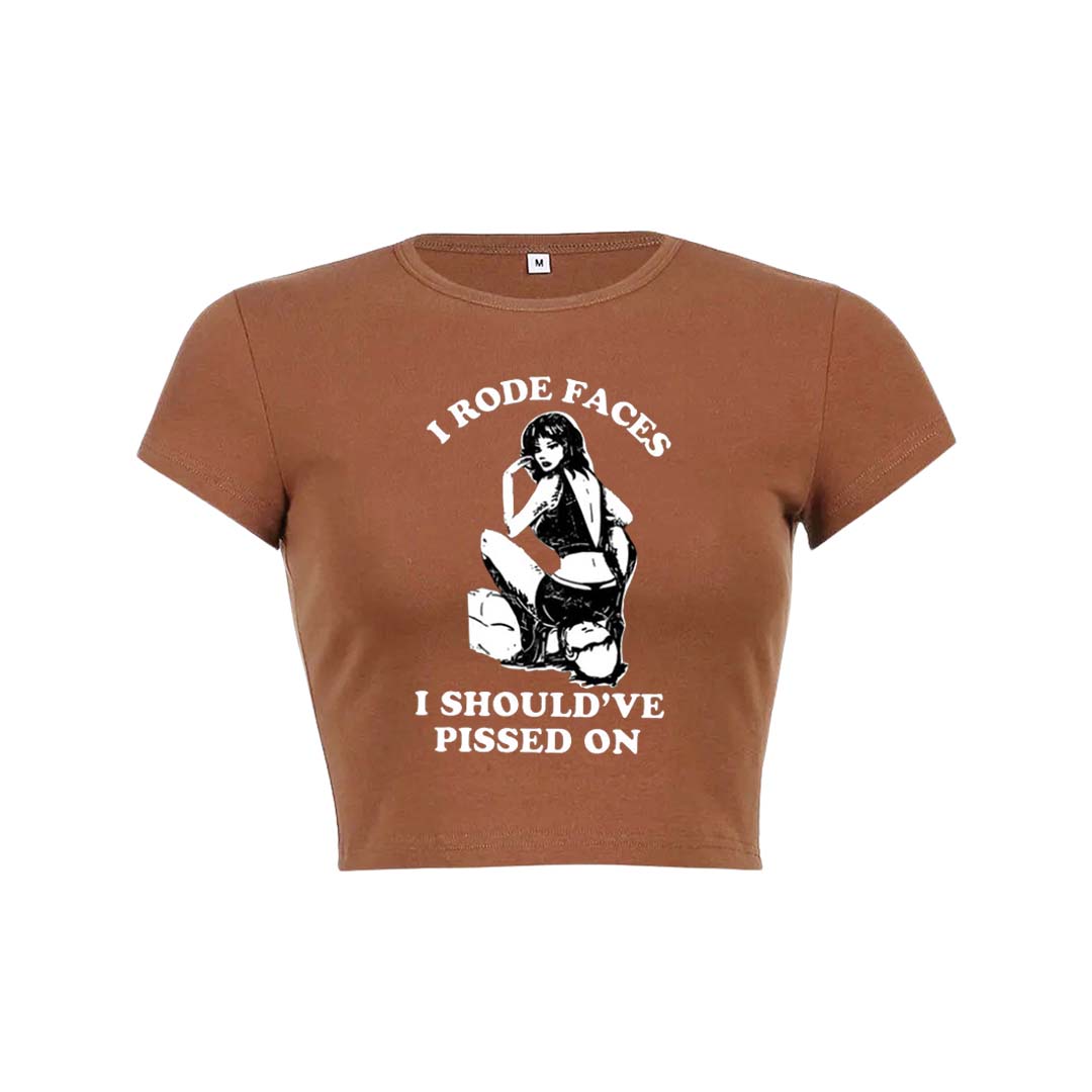 I Rode Faces Y2K Baby Tee Crop Top
