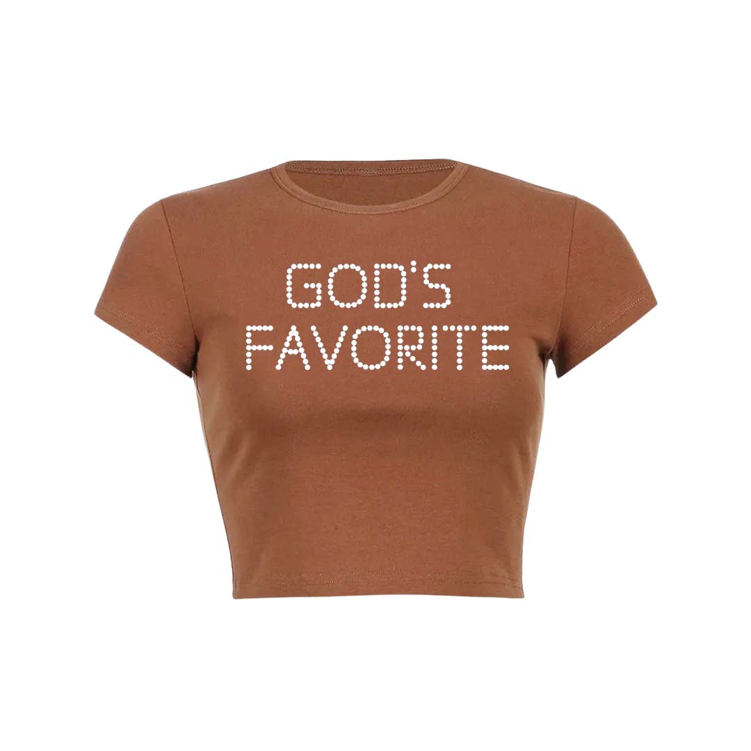 Gods Favorite Y2K Baby Tee Crop Top