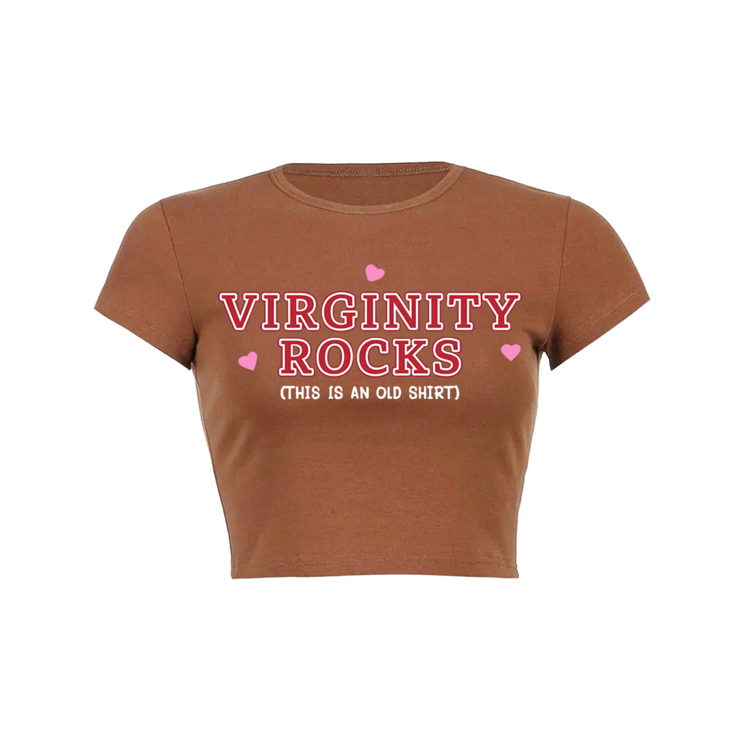 Virginity Rocks Y2K Baby Tee