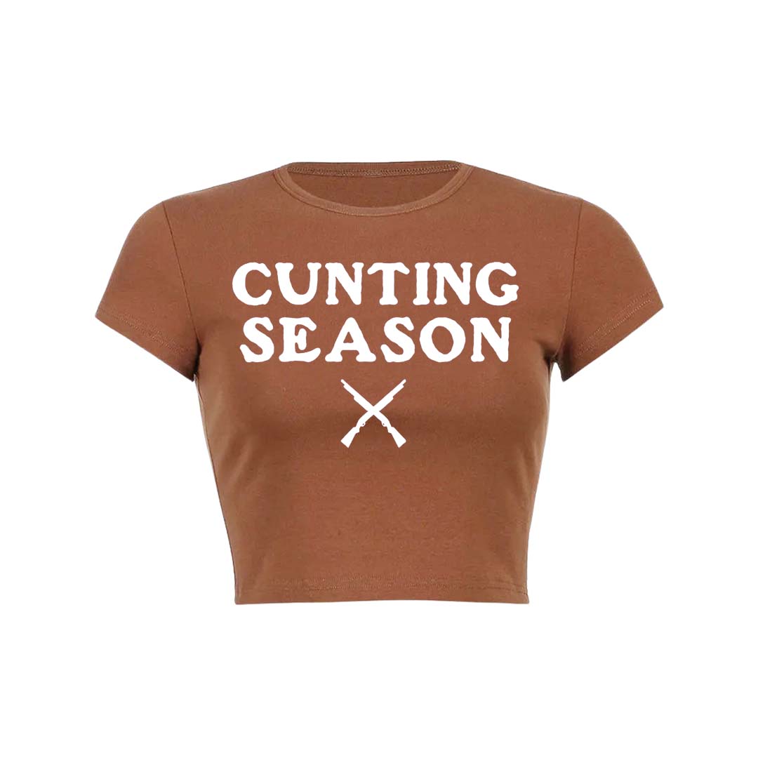 Cunting Season Y2K Baby Tee Crop Top