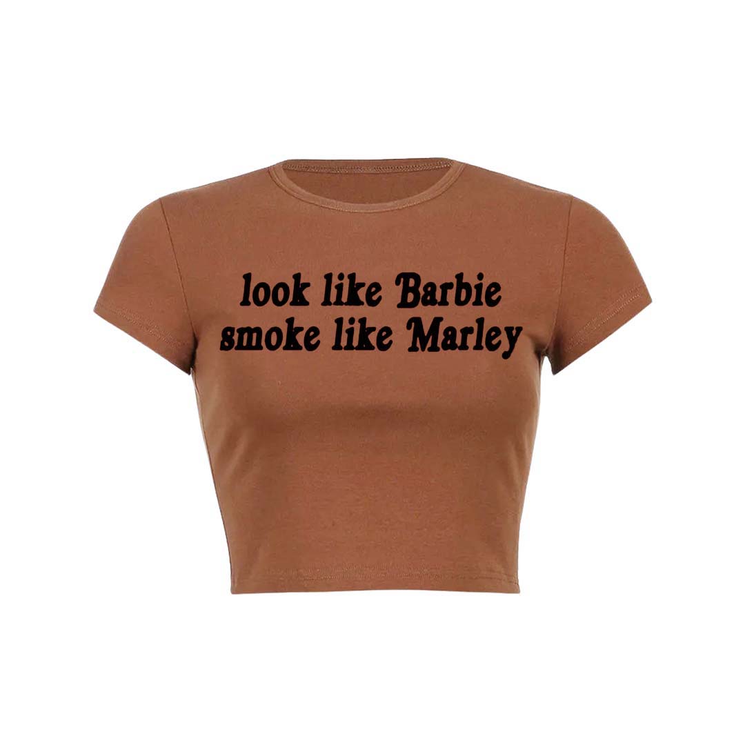 Smoke Like Marley Y2K Baby Tee Crop Top