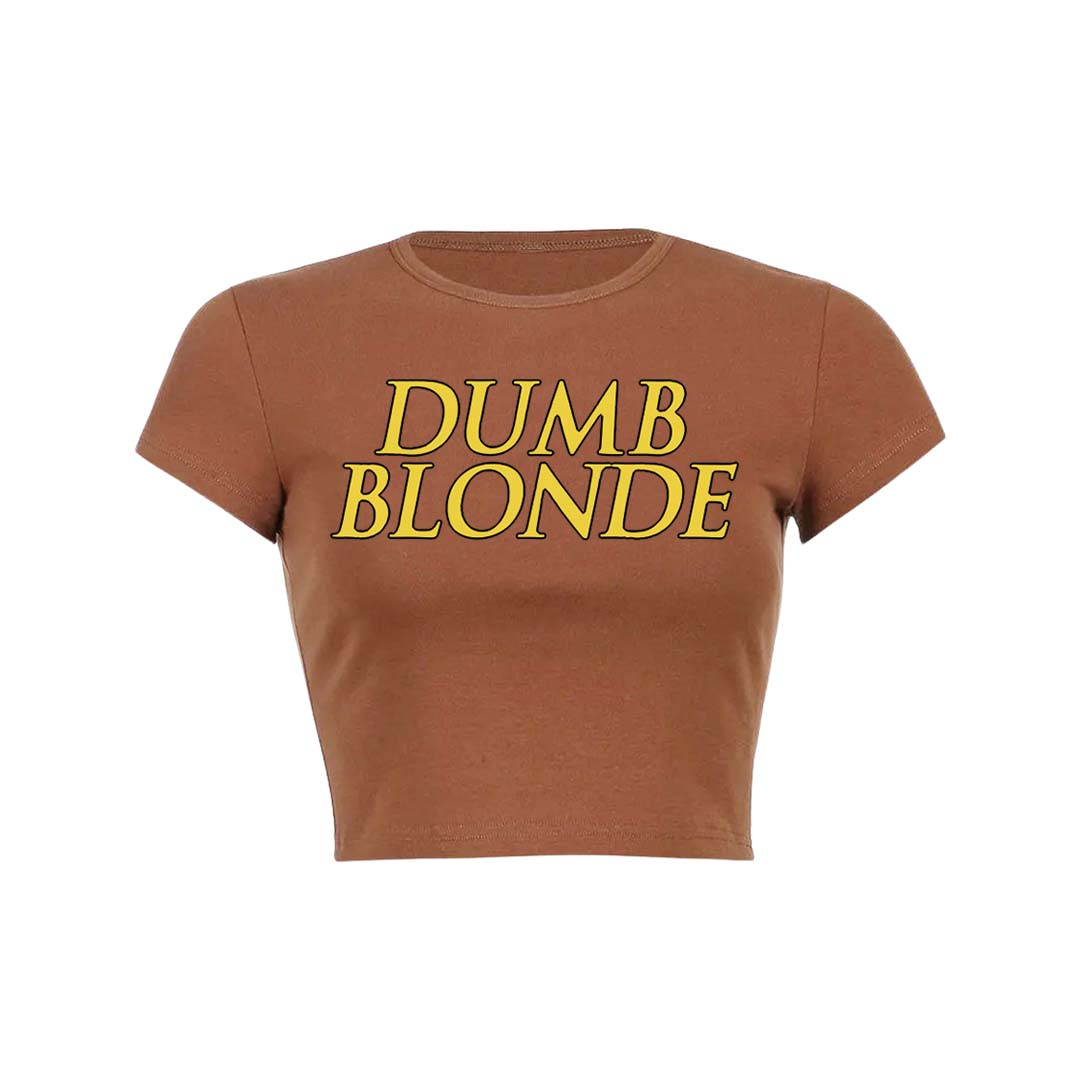 Dumb Blonde Y2K Baby Tee Crop Top