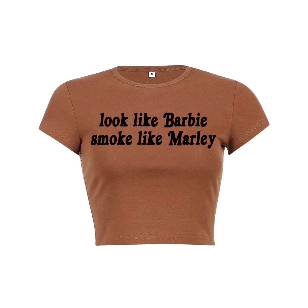 Smoke Like Marley Y2K Baby Tee Crop Top
