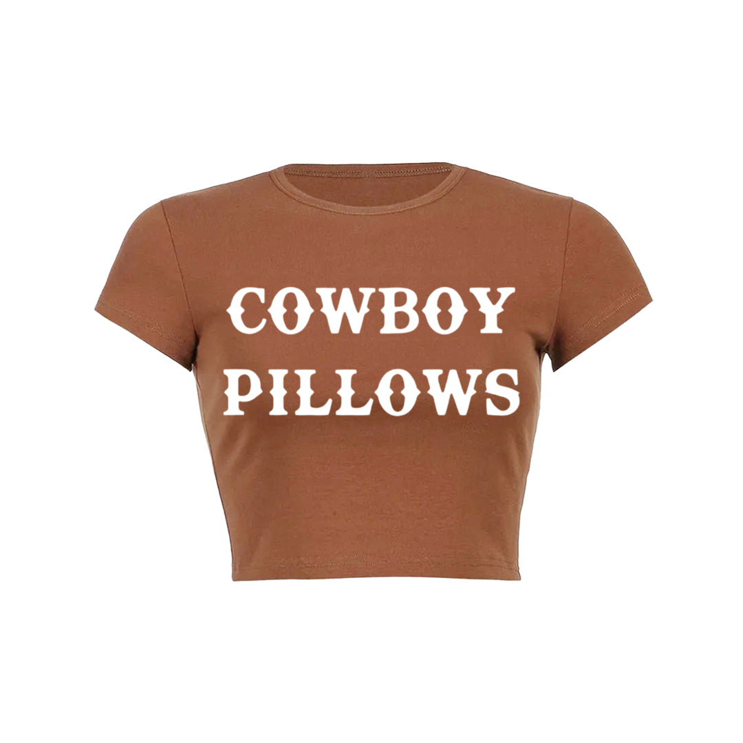 Cowboy Pillows Y2K Crop Top Tee Shirt