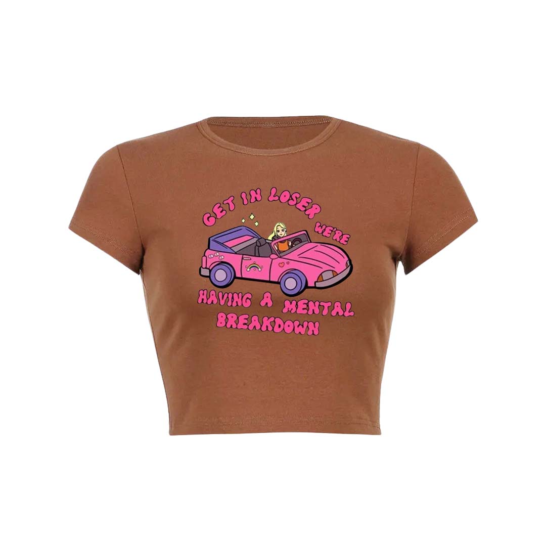 Get In Y2K Baby Tee Crop Top
