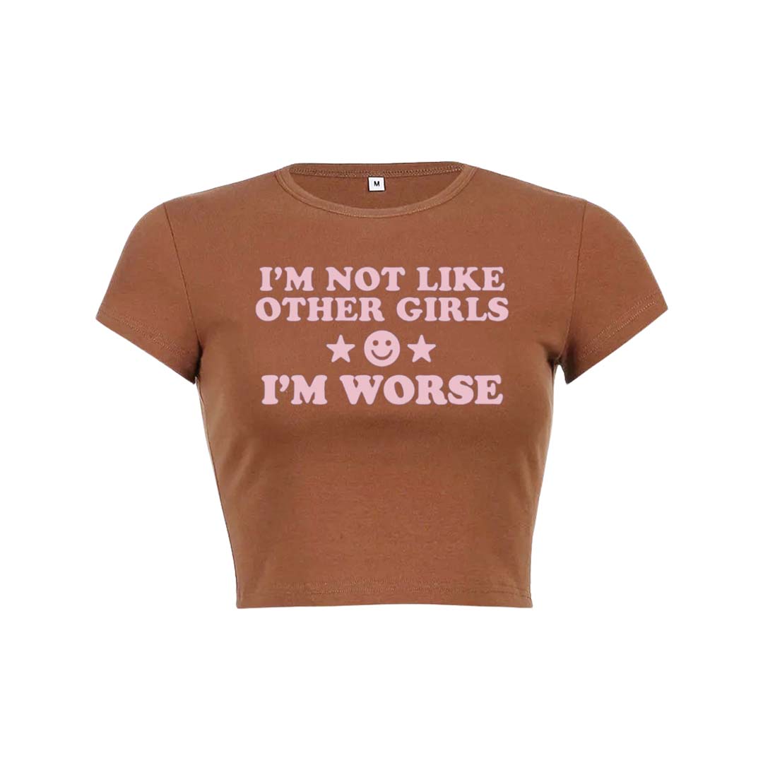 Im Worse Y2K Baby Tee Crop Top