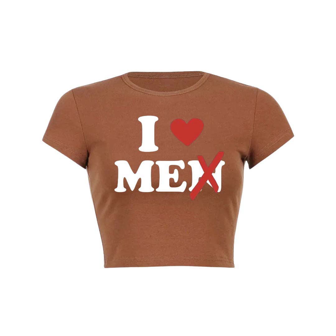 Love Me Not Men Y2K Baby Tee Crop Top