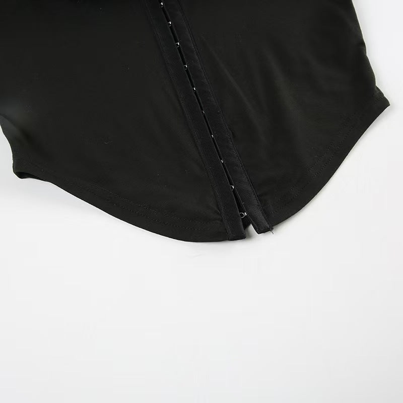 V long sleeve neck fluffy button top