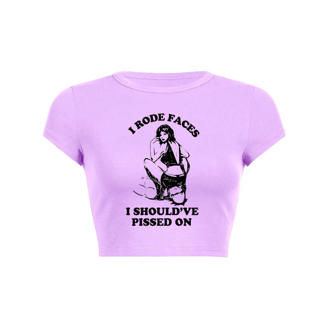 I Rode Faces Y2K Baby Tee Crop Top