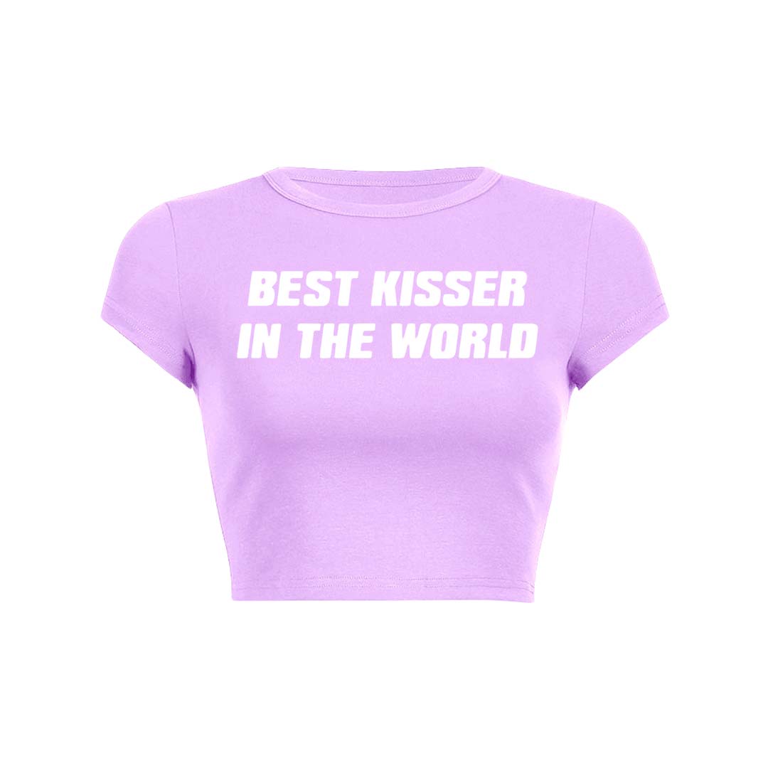 Best Kisser In The World Y2K Baby Tee Crop Top