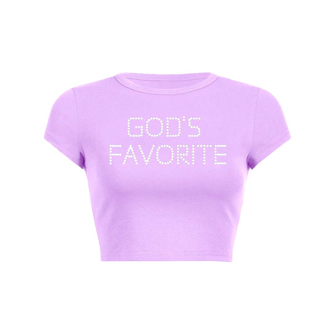 Gods Favorite Y2K Baby Tee Crop Top